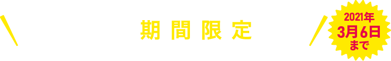 発売1ヶ月期間限定割引 2021年2月11日まで